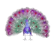 Christmas Peacock LED 90 Twinkling Lights Yard Decoration Indoor Outdoor 3 Feet