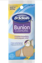 Dr. Scholl’s Bunion Cushions-Dual Cushioning Layer-Reduces Shoe Friction-6ct