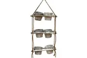 Hanging Pot Basket 3 Tier Wall Kitchen Storage with 6 Buckets
