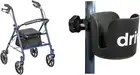 Drive Medical 10257BL-1 4 Wheel Rollator Walker with Seat, Steel Rolling Walker,