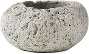 Serene Spaces Living Decorative Pumice Stone Pot, Unique Lava Rock Vase, Measures 4" Tall and 6.5" Diameter