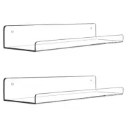 2pack Wall Floating Shelves Storage Shelf Bathroom Acrylic Ledge Clear Display