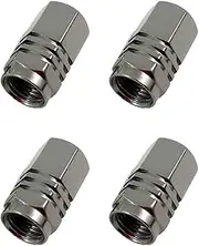 4Pcs Tire Valve Stem Cap Leakproof Professional Aluminum Alloy Wheel Valve Covers in Hexagon Shape for Cars Suvs, Gray