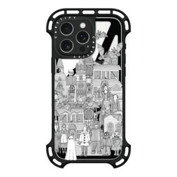 iPhone 16 Pro Max Ultra Bounce Case MagSafe Compatible vintage halloween black white transparent