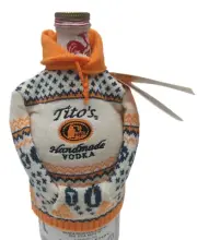 Tito’s Vodka 2018 NWT Holiday Bottle Ugly Sweater Double Sided Topper W Recipes