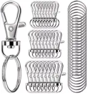 100PCS Swivel Snap Hooks with Key Rings, Premium Metal Swivel Lobster Claw Clasp
