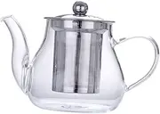 Amosfun 1Set Glass Teapot Handheld Tea Kettle with Filter Design for Home and Office Use for Tea and Herbal Brews