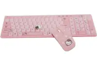 在飛比找Yahoo!奇摩拍賣優惠-HelloKitty無線鍵盤鼠標套裝KT貓超薄女生可愛粉色套