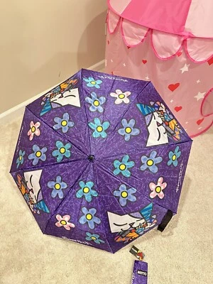 ROMERO BRITTO TRAVEL TOTE UMBRELLA Purple Cats And Flowers