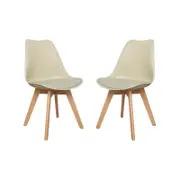 CHOTTO - Ando Dining Chairs - Beige x 2