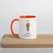 August Gladiolus Orange Inside Coffee Mug Drink Cup Birth Month Flower Bunch