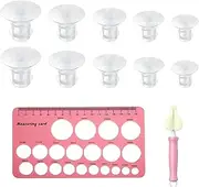 Pack of 10 Flange Inserts 13/15/17/19/21 mm for 24 mm Flange/Shield of Most Pumps, Breastfeeding Accessories for Electric Breast Pump, BPA-Free, Compatible with Kissbo/NuliieMomcozy/Jheppbay