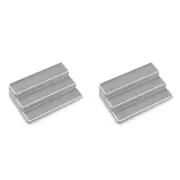 2x Madesmart 3-Tier Shelf Organiser Kitchen Spice Rack Rectangle 37x24cm White