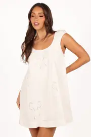 [PUP66] Adona Mini Dress - Off White M White