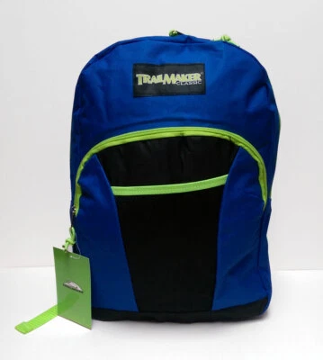 Trailmaker 17" Backpack Blue Neon Youth Kids Boys Girls School Travel Book Bag