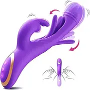 Vibrator Flapping Sex Toys G Spot Adult Toys, Rabbit Vibrators with 12 Flapping & 12 Vibrating Modes Adult Toys, 3 in 1 New Hollow Structure Dildos Vibrator Sex Toys for Women (Purple)