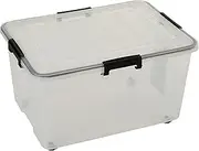 Seymours 50L Super Seal Storage Box with Wheels – Stackable Container with Sealed Lid for Secure, Dustproof, Waterproof Storage of Clothes, Tools, Toys, Documents, Seasonal Items, and More