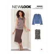 New Look Sewing Pattern N6685 6685 Misses' Sleeveless or Long-sleeved Tops