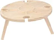 PAMINGONO 1Pc Picnic Snack Table Portable Desk for Outdoor Gatherings for Wine Festivals Camping Beach and Family Picnics Khaki Color