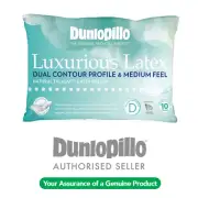 DUNLOPILLO Luxurious Talalay Latex Dual Contour Profile / Medium Feel Pillow NEW