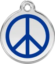 Red Dingo Peace Dark Blue Tag - Lifetime Guarantee - Cat, Dog, Pet ID Tag Engrav