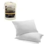 Royal Comfort Bed In A Bag Coverlet Set with 2 Duck Feather Pillows Queen Beige