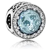 Pandora Radiant Hearts Sparkling Glacier Blue Charm #791725NGL
