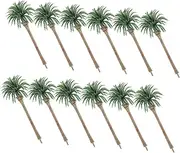 12pcs Hainan Coconut Tree Simulation Tree Decoration Fake Grass for Project Outdoor Plants Tree House Planter Eucalyptus Miniatures Artificial Trees Plastic Green