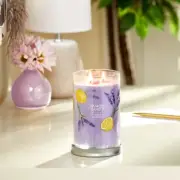 22 oz Yankee Candle Lavender Lemon Glass Jar with Lid 2 Wick
