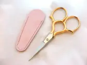 Gold-plated Stainless Embroidery Scissors 3½ Epaulette Free Sheath Sharp Classic