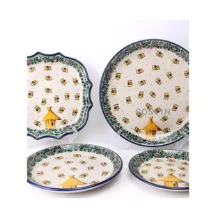 波蘭進口手繪陶瓷器餐具手工吃飯碗裝飾看盤子湯盤勺壺大肚杯蜜蜂