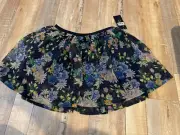 Ralph Lauren Girls Striped Pull On Flower Chiffon Skirt Size XL 16 New