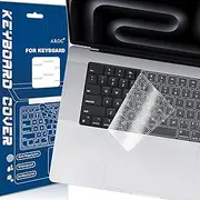 Clear Ultra Thin TPU Keyboard Cover for 2024-2021 M4/M3/M2 Pro/Max Chip MacBook Pro 14"/16"(2024)/ Air 13"/15" A3112/A3401/A3403/A3113/A3114/A2941/A2681/A2779/A2780 US Layout Keyboard Protector