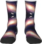 [EdWal] Soft Universe Galaxy Outer Space print Moisture Wicking Socks Sports Socks for Men and Women Warm thermal Boot Hiking Socks