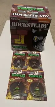Kidrobot x TMNT Rocksteady 7 Inch Medium Figure And TMNT Keychains Lot New