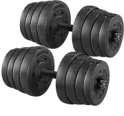 66LB Weight Dumbbell Set Fitness Adjustable Cap Gym/Home Barbell Plates Body Wor