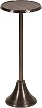 Kate and Laurel Sanzo Modern Pedestal Drink Table, 9 x 9 x 23, Bronze, Decorative End Table with Hammered Tabletop