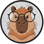 Capybara Patch for Clothes – Embroidered Iron on Patch for Backpack Jacket - Fabric Patches for Clothes Souvenirs & Gifts for Animal Lovers ID45095