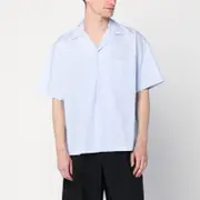 [New Amsterdam Surf Association] Light blue striped cotton shirt L Light blue