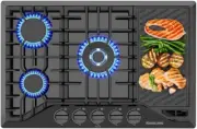Gas Cooktop 30 Inch with Grill/Griddle, PRO GH2305EF 5 Burner Gas Stove, Built-