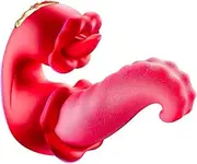 Vibrator Adult Sex Toys for Women 4 in 1 Tongue Thrusting Vibrators Dildo Rose Sex Toys with 10 Licking Clitoral & Swing Mode,Stimulator G Spot Pleasure Tools for Female Couples Games