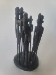 Authentic African Black Ebony Wood Sculpture 5" African Tribe