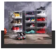 Transparent Magnetic Shoe Acrylic Storage Boxes Clear Organizer Modern Box