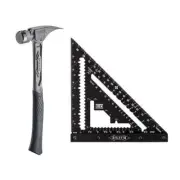 Stiletto Claw Hammer Comfort Grip w/ Curved Handle Carpenter Square (2-Piece)