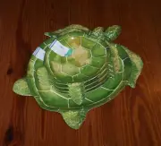 Coastal Collection Green SEA TURTLE Melamine Salad Plates 10" New Set of 4