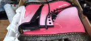 Doc Martens 1460 J Youth Pink Gradient Glitter Lace & Zip Boots US Size 4