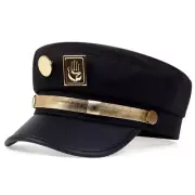 JOJO's Bizarre Adventure Kujo Jotaro Cosplay Hat Cap Army Military Sun Hat Badge