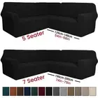Stretch L-Shaped Sectional Corner Couch Cover Slipcover Jacquard Sofa Covers