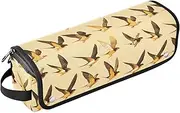 Yellow Flying Birds 2 in 1 Hair Tools Organizer with Heat Resistant Mat Large Capacity Hair Straighteners Organizer for Hot Tools Curling Iron Flat Irons Hair Volumizer Styler Women Essentials Storage
