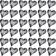 uxcell 40 Pcs 3D Heart Gray Nail Rhinestones 12x13mm K9 Glass Crystal Rhinestones Pointed Back Crooked Heart Gems for Nail Charm Art DIY Decoration Craft